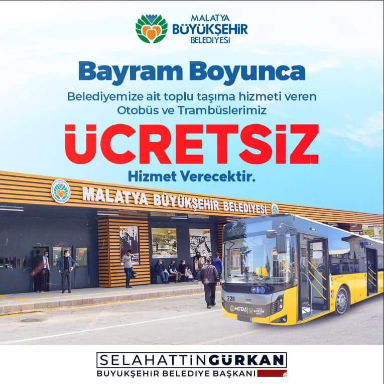 Belediye Otobüsleri Bayramda Ücretsiz