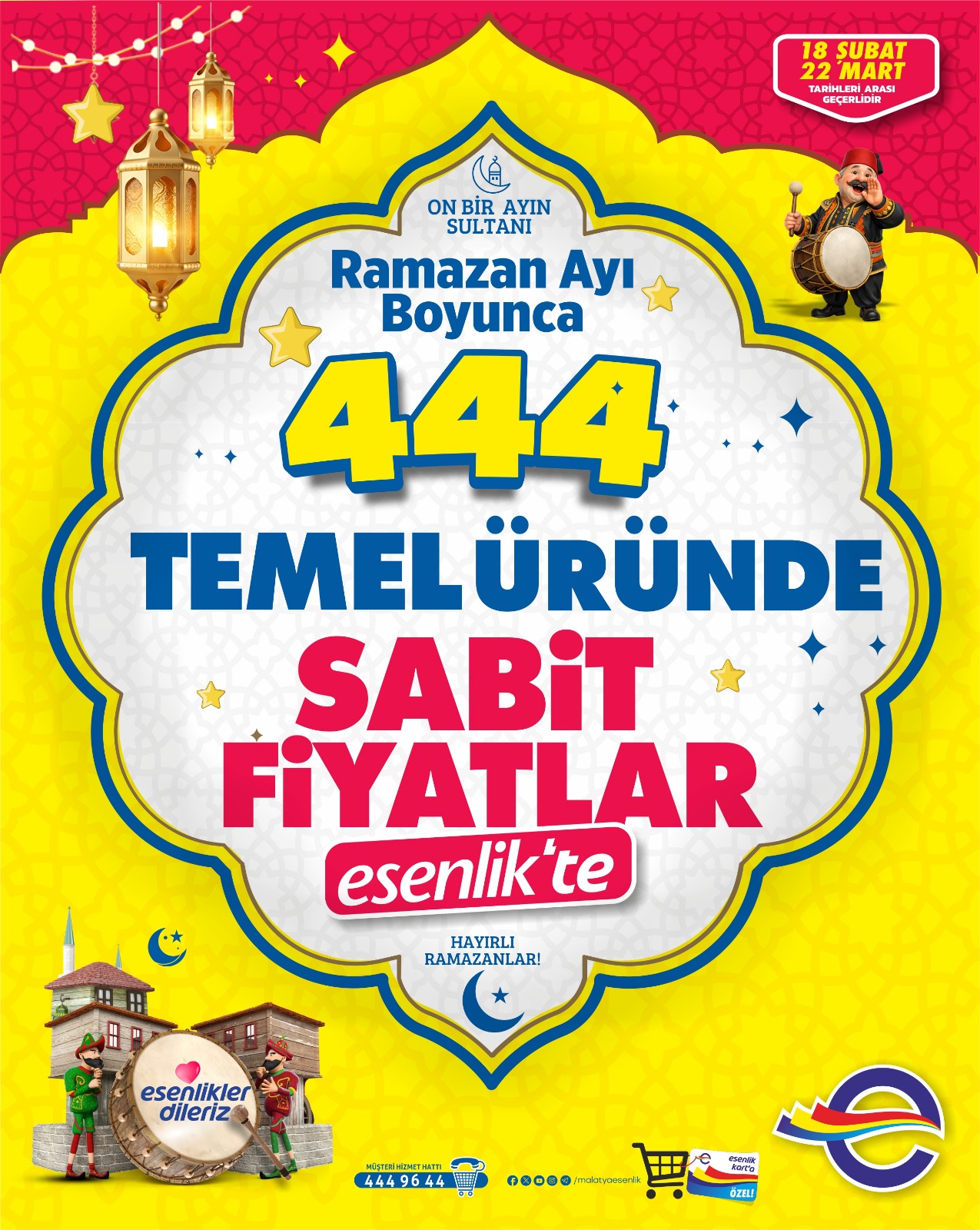 Esenlik'ten Ramazan'a Özel 444 Temel Üründe Sabit Fiyat